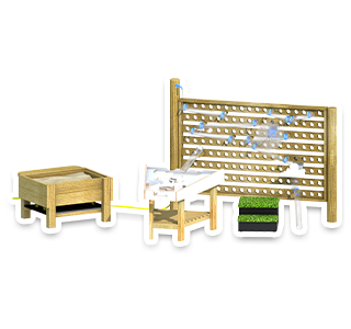 Sticker graphic representing Water Wall with Damming Package  